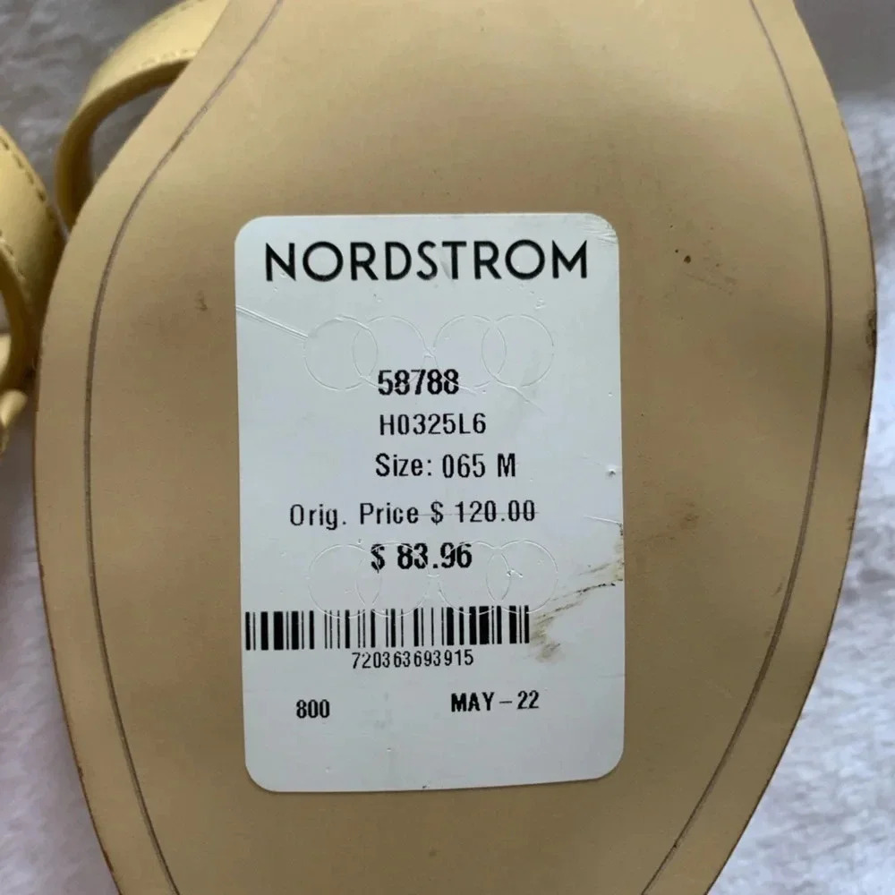 Sam Edelman Illie Eggshell Leather Slip On Open Rounded Toe Heels (6.5) - Picture 9 of 10